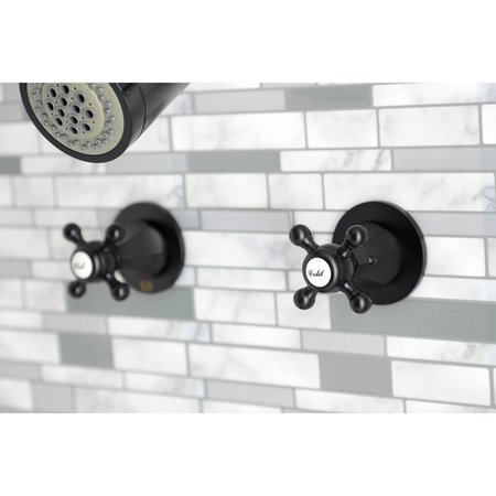 Kingston Brass KBX8140BX Two-Handle Tub and Shower Faucet, Matte Black KBX8140BX